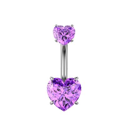 China 5A Inset 5A Romantic Multicolor Zirconia Romantic Multicolor Zircon Fashion Style F136 Fashion Navel Belly Ring Personality Navel Belly Button Nail for sale