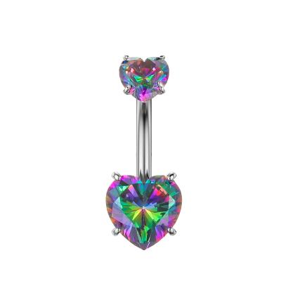 China Fashion Romantic Custom Titanium Multicolor Perforated Body Jewelry F136 G23 Sexy Navel Ring for sale