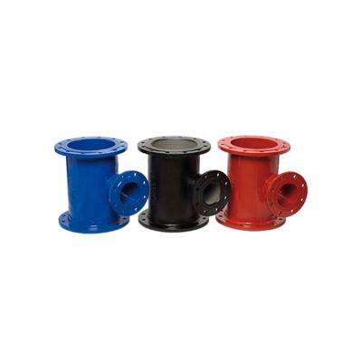 China Malleable Iron GGG50 / ASTM A536 ISO 2531 Malleable Iron Pipe Fittings All Flanged Reducing Tee for sale