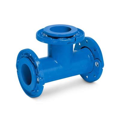 China GGG50/ASTM A536 BS EN545 Ductile Iron Coating GGG50 Epoxy Malleable Iron Pipe Fittings All Flanged Release Tee for sale