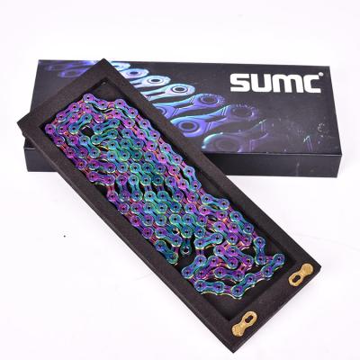 China SUMC Cavity Bike Chain Semi-hollow Rainbow MTB Bicycle Changing Chain For Bike Parts for sale