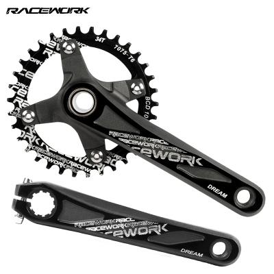 China Hollow One Hollow Integrated RACEWORK MTB Bike Aluminum Crankset 170mm Bicycle Crank And Sprocket for sale