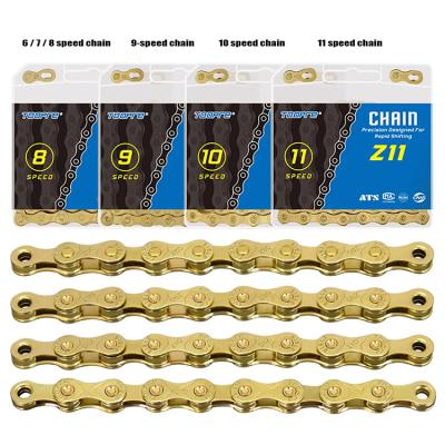 China Toopre High Strength Variable Speed ​​Bicycle Gold Chain 6-7-8/9/10/11 Speed ​​Mountain Bike Chain for sale