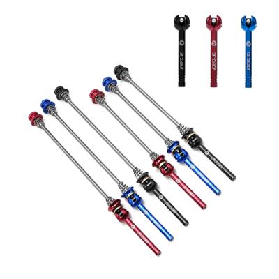 China Lightweight Multicolor Optional Titanium Alloy Bicycle Quick Release Rod Clamp For Bicycle Hubs for sale