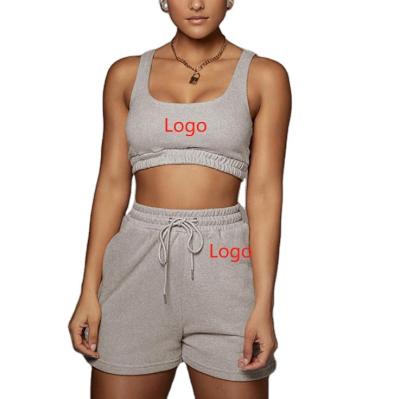 China Viable 2021 Summer Women Two Piece Jogging Shorts Sets Tank Tops Women 2 Piece Biker Shorts Set For Female for sale