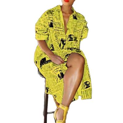 China Plus Size XM African Print Dress 2021 Style Hot Dress Newspapers for sale