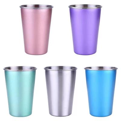 China Custom Tumblers Single Wall Reusable Free Disposable BPA Free Stainless Steel Beer Mugs 560ml 18oz Logo Wine Tumbler Set Sublimation For Party for sale