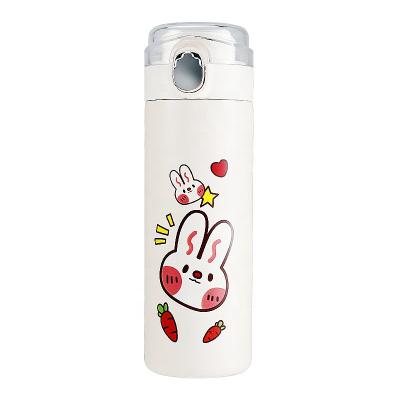 China Amazon China 11oz Hot High Quality PORTABLE Stainless Steel Water Bottle Double Wall Transparent Water Bottle With Straw for sale