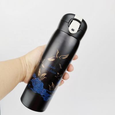 China New design style 500ml fashion logo 304 stainless steel custom PORTABLE double wall insulated water bottle thermos for sale