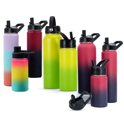 China Custom Viable Logo Gradients Colors Vacuum Flask Stainless Steel Water Bottle BPA Free Outdoor Sports Gym Insulated Water Bottle for sale