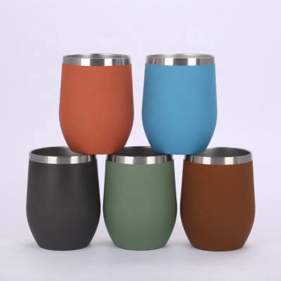 China BPA Free Double Wall Stainless Steel Egg 360ml Coffee Mug Tumbler Cup Vacuum Disposable Morandi Free Eco-Friendly Modern Color Custom Logo for sale