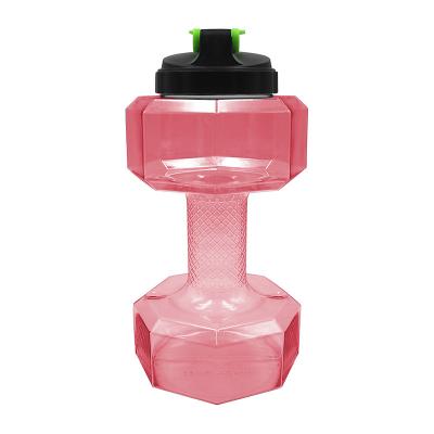 China Sports 2.2L Gym Portable Adjustable Dumbbell Running Free Viable Fitness BPA Plastic Water Bottle For Training Sport Outdoor Botellas for sale