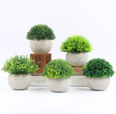 China Environmental wholesale high quality plastic artificial green plants for home and office plant with pot for sale