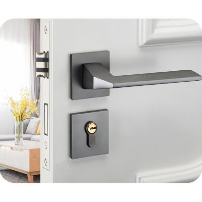 China Durable High Quality Aluminum Alloy Base Privacy American Passage Lever Single Door Handle With Lock for sale