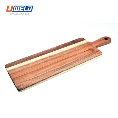 China Block End Butcher Grain Uweld Kitchens Natural Acacia Wood Cutting Board Face Grain Edge Grain Natural Wood Chopper for sale