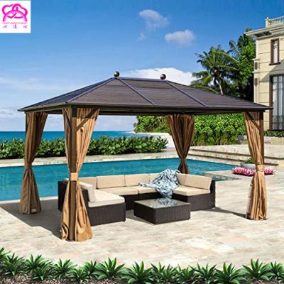 China Modern Furniture Hardtop Gazebo with Fabricated Curtains and Sidewalls, Polycarbonate Top and Aluminum Frame12'x20 for sale