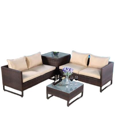 China Modern Rattan Outdoor Sofa Set Garden Sofas Pool Patio Waterproof Wicker Corner Lounge Sofa for sale