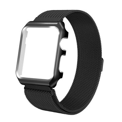 China Fitted For Your Watch Loop Hot Selling Milanese Watch Band For Apple Watch 1 2 3 4 View Aluminum Case For Apple Watch 38mm 40mm 42mm 44mm for sale