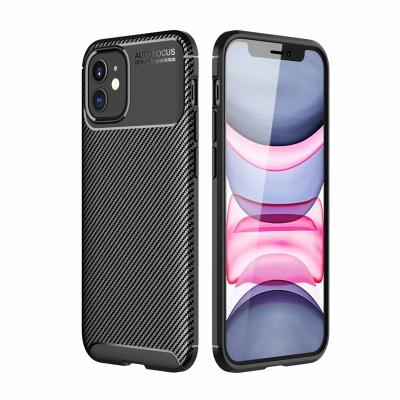 China New Arrival Anti-Fall Auto Focus Soft Bumper Skin Cover Ultimate Experience TPU Carbon Fiber Phone Case For iPhone 12 for sale