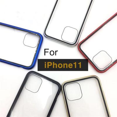 China Protect For Your iPhone In New Apple iPhone 11 2019 Pro View Metal Flip Phone Case 5.8 Inch Running Glass Explosion Back Magnetic Cover for sale