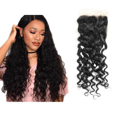 China Indian Remy Hair Wholesale Price Unprocessed Raw Hair Water Wave Lace Front Wigs Supplier Indian Frontal Closure For Women for sale