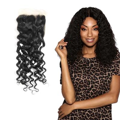 China Natural Natural Luster Brazilian Human Hair Frontal Black Hair Extensions Hair Closure Piece For Women for sale