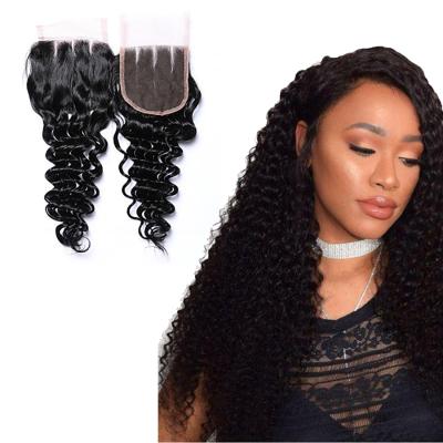 China 100% Virgin Hair HD Lace Front Closures Deep Wave Human Hair Russian Transparent Hair Closures Raw Thick Smooth Soft for sale