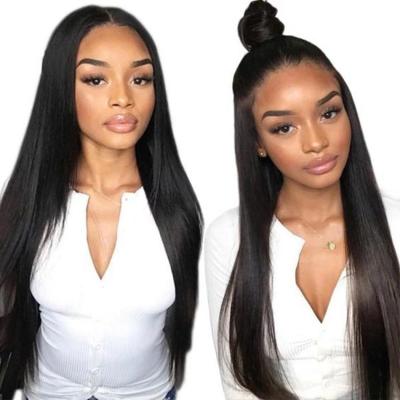 China Durable Human Hair Natural Black Human Wigs For Color Woman 4*4 Transparent Lace Front Straight Virgin Human Hair Wigs for sale