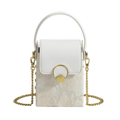 China Fashion Sling Bags For Women Girls Cross - Body Women Handbags Python Skin Chain Handbag for sale