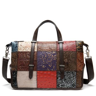 China Fashion Women's Handbags Women's High Quality Genuine Leather Shoulder Bag For Women Embroidered Patchwork Handbag for sale