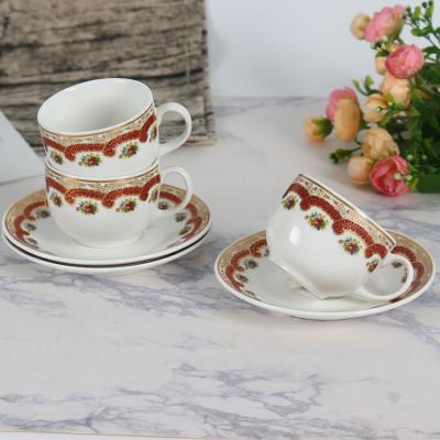 China Ceramic Type Espresso Coffee , New Arrival Sustainable Wholesale Porcelain Tea Cups And Saucers Set for sale