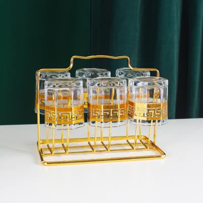 China Hot Selling Creative Design Glass Wine Glass Viable For Parties Night Bar Ktv Night Show With Metal Stand for sale