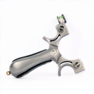 China 304Stainless Genuine 304 Stainless Steel Metal Flat Leather Band Slingshot 98K Fiber Optic Horizontal Sight With High Power Outdoor Slingshot for sale