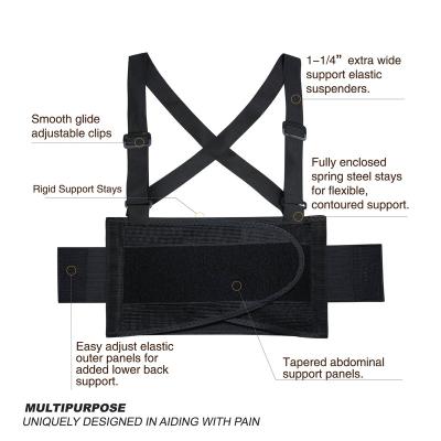 China BraceAbility Industrial Work Deluxe Back Brace | Removable sling straps for heavy lifting safety - lower back pain protection belt for sale