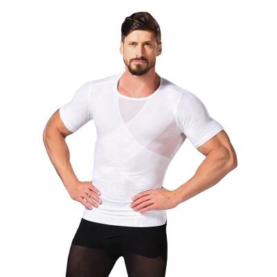 China 2022 new top quality men's custom logo shapewear body shaper QUICK DRY sale custom slimming fitness shirts for sale