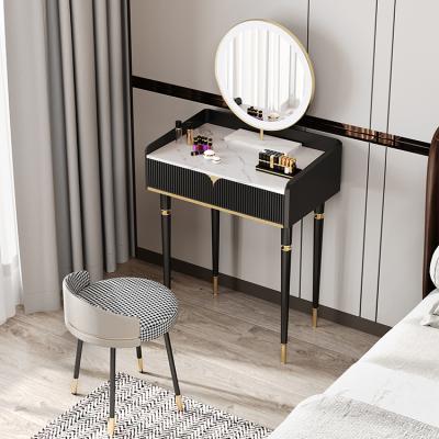 China Minimalist Bedroom Makeup Storage Premium Set with Modern Storage Drawers Dressing Table with Mirror and Chair for sale