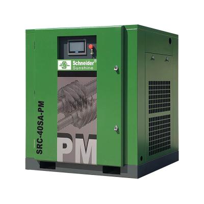 China Schneider Sunshine 30KW 40HP 8Bar China Air-Compressors Lubricated Dry Screw Inverter Air Compressor for sale