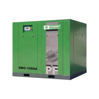 China 120HP 90KW Sunshine Lubricated High Efficiency Screw Air Compressor Water Cooled Machinery Schneider for sale