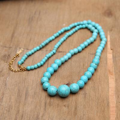 China Other Handmade Natural Stone 11mm Turquoise Mala Beads Meditation Yoga 6mm 8mm Gemstone Necklace for sale