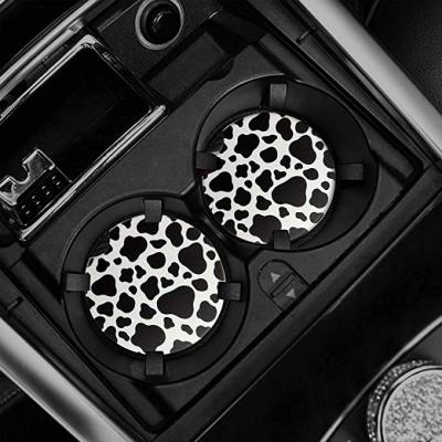 China Durable Car Coasters For Cup Holders Car Accessories Print OEM Ceramic Round Sublimation Absorbent Mats And Pads Car Use Backing for sale