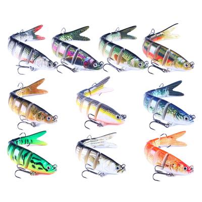 China ABS Hard Plastic 13.7cm One Isca Minnow 3d Realistic Minnow 3d Eyes 8 Pesc High Quality Segmented Fishing Wholesales Lure27g for sale