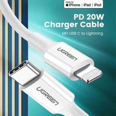 China Freeship Ugreen IOS Mfi USBC To Light Up 3ft PD 20W White Usb Fast Charging Data Cable For iPhone 12 Mini Pro Max IPad pro for sale