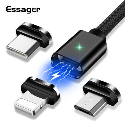 China LED Indicator Magnetic Plug USB Pigtail Cable For iPhone 12 Pro Max Samsung Oneplus Type C USB Fast Charger Micro Cabo Phone for sale