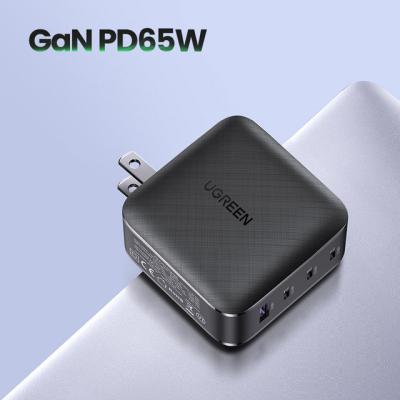 China Wholesale Ugreen 65W GaN Charger Quick Charge 4 Ports Foldable Type C PD USB Charger with QC 4.0 3.0 Quick Charger for iPhone 12 pro iPad for sale