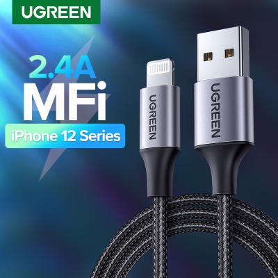 China UGREEN MFi USB 2.0 IOS Cable for iPhone 12 Mini Smart 2.4A Sync and Lightning Charging Cable for iPhone 11 pro Max Phone Charger Cable for sale