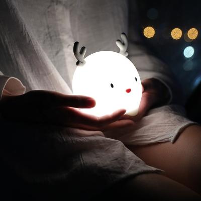 China Rechargeable Silicone Room Cute Deer LED Night Light For Kids for sale