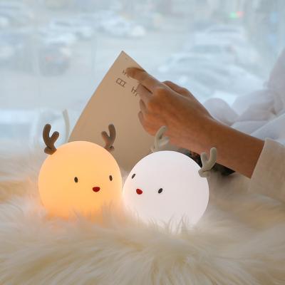 China Cute Room Silicone Cartoon Deer Kids Bedside Lamp Night Light for sale