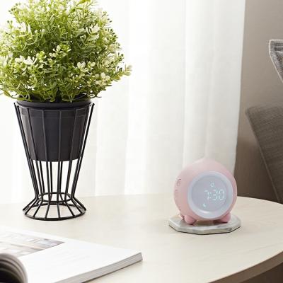 China Cute Antique Style Peach Shape Children Kids Bedroom Doze Sleep Forming Rechargeable Night Light Alarm Clock for sale