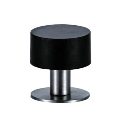 China Wholesale Durable Single Black Stainless Steel Cushion Wall Mount Rubber Door Stopper for sale