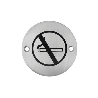 China Modern Hot Polish Locked House Number Satin Stainless Steel Quality Toilet No Smoking Sign Plate for sale